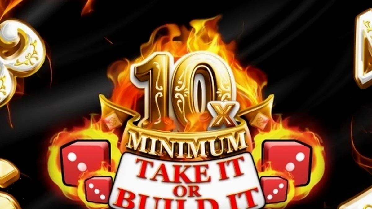 Tampilan antarmuka mesin slot 10x Minimum Take It or Build It dengan nuansa arcade klasik.